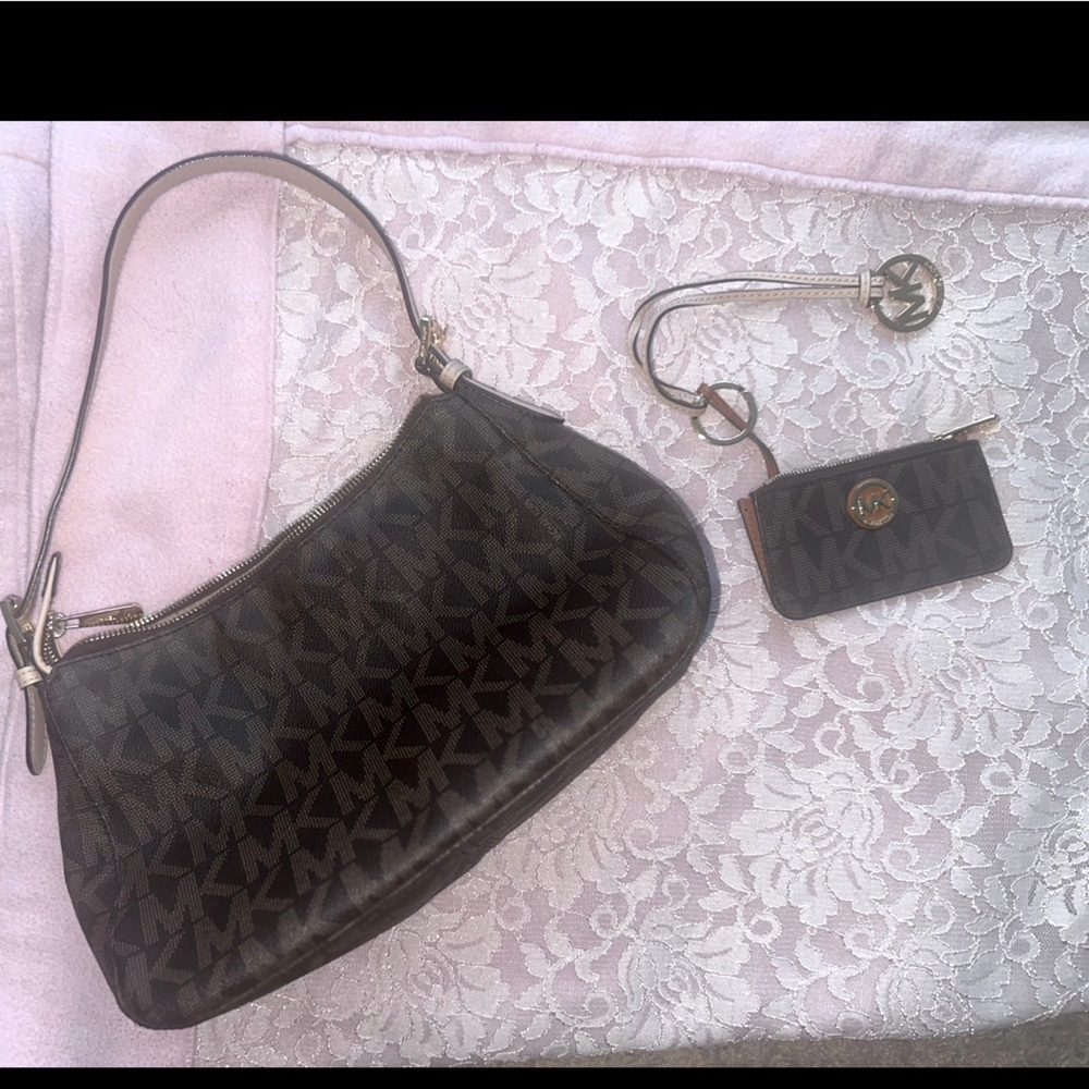 Michael Kors Brown Monogram Shoulder Bag